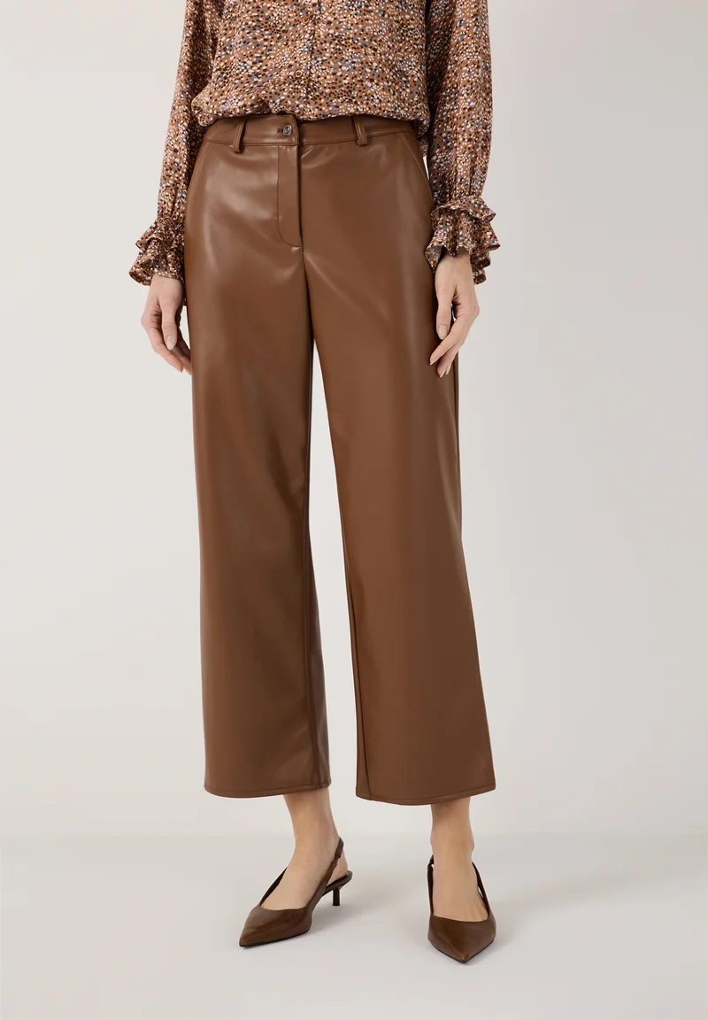 Fake Leather Culotte, espresso brown