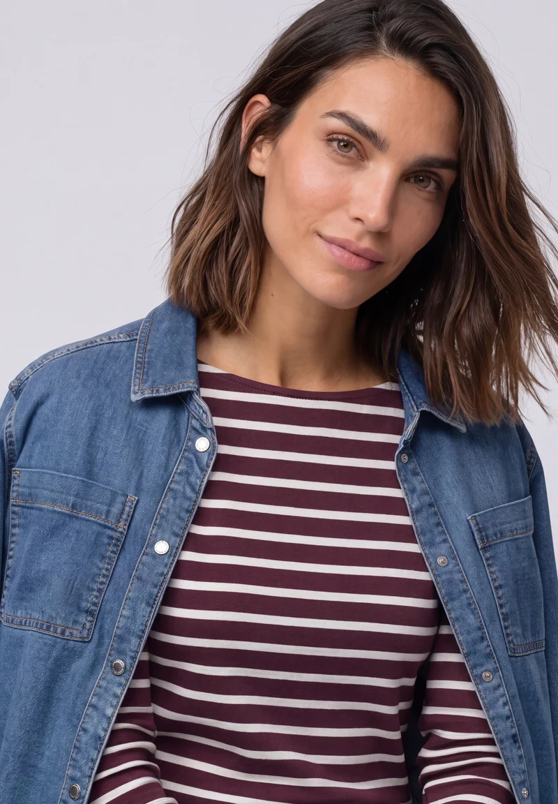 LTD QR basic yds u-boat shirt, rustic rouge