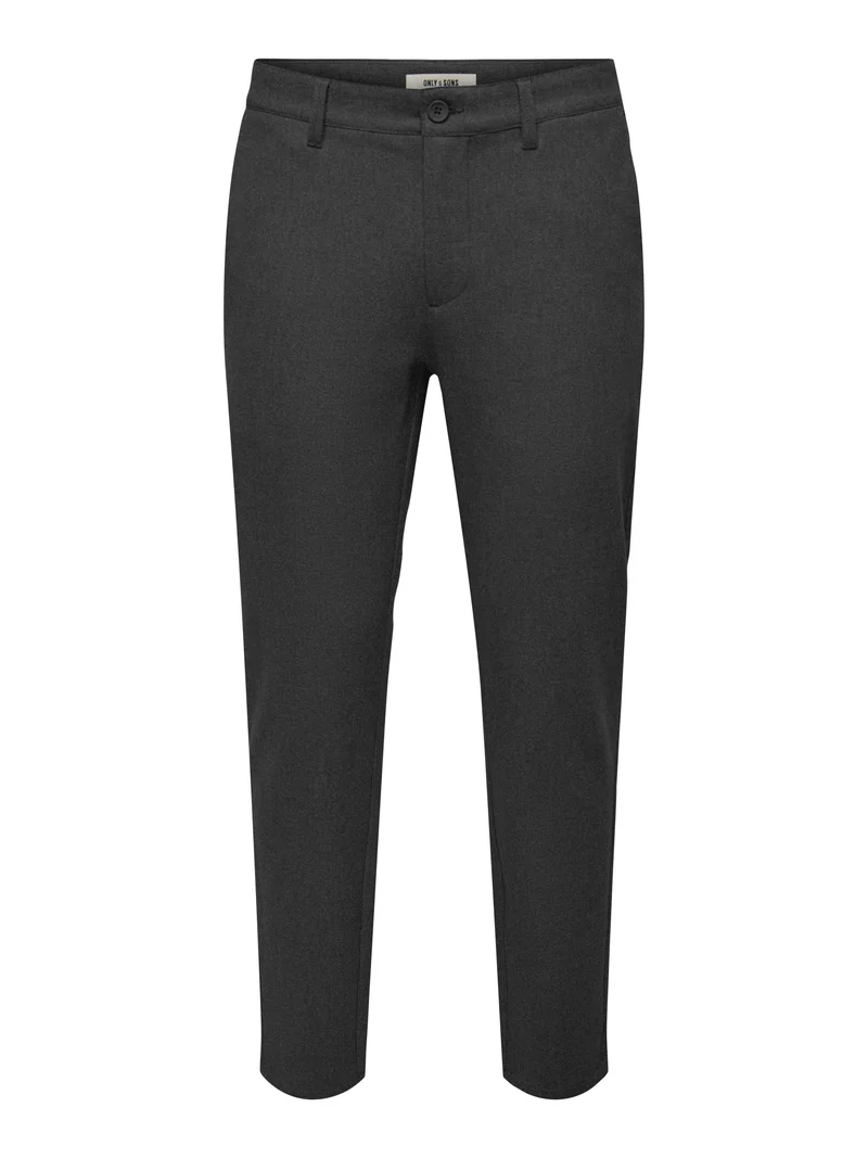 ONSMARK SLIM BRUSH PIQUE 0353 PANTS, Dark Grey Melange