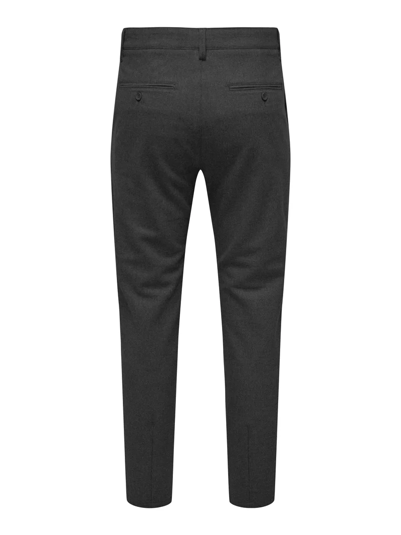 ONSMARK SLIM BRUSH PIQUE 0353 PANTS, Dark Grey Melange