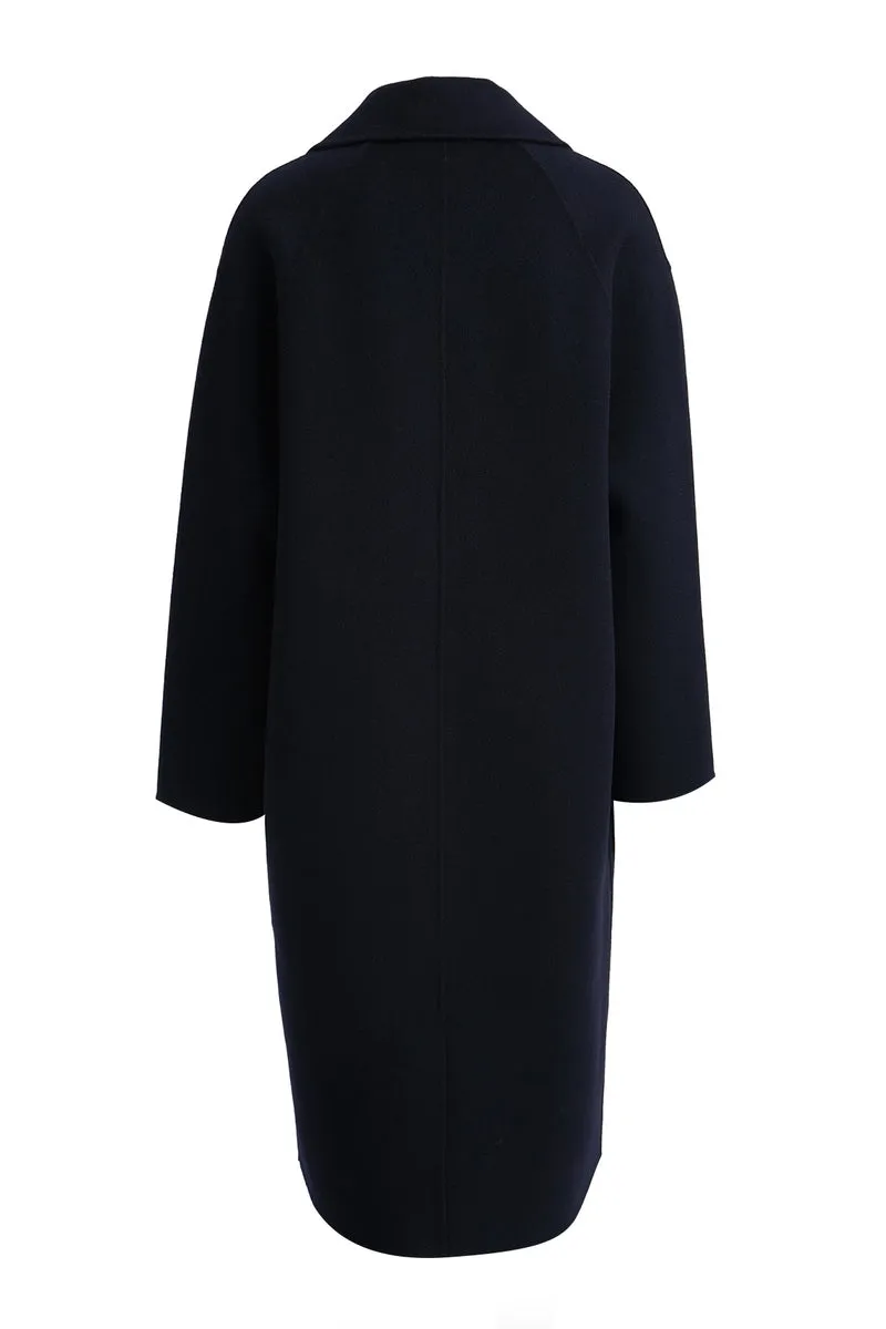 OVERSIZED COAT W LAPEL COLLAR 1/1 S, NAVY