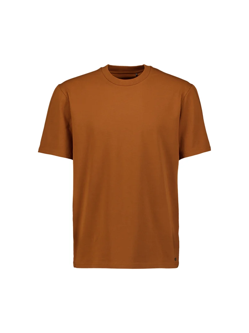 T-Shirt Crewneck Solid Basic Stretch, Caramel