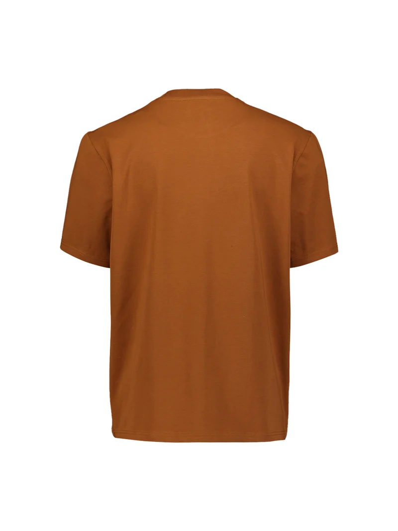 T-Shirt Crewneck Solid Basic Stretch, Caramel