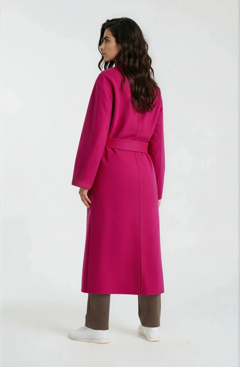 OVERSIZED COAT W LAPEL COLLAR 1/1 S, FUCHSIA