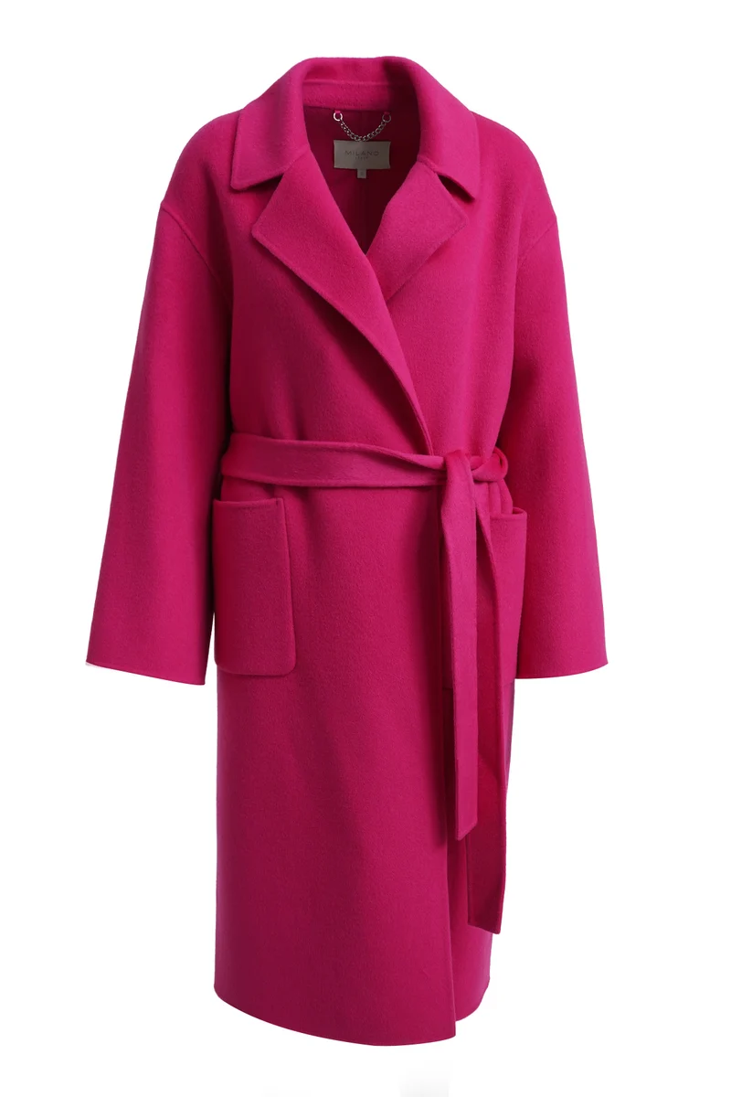OVERSIZED COAT W LAPEL COLLAR 1/1 S, FUCHSIA