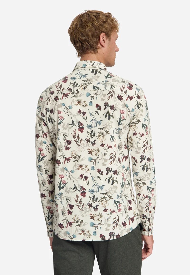 Shirt Stretch Allover Printed, Stone