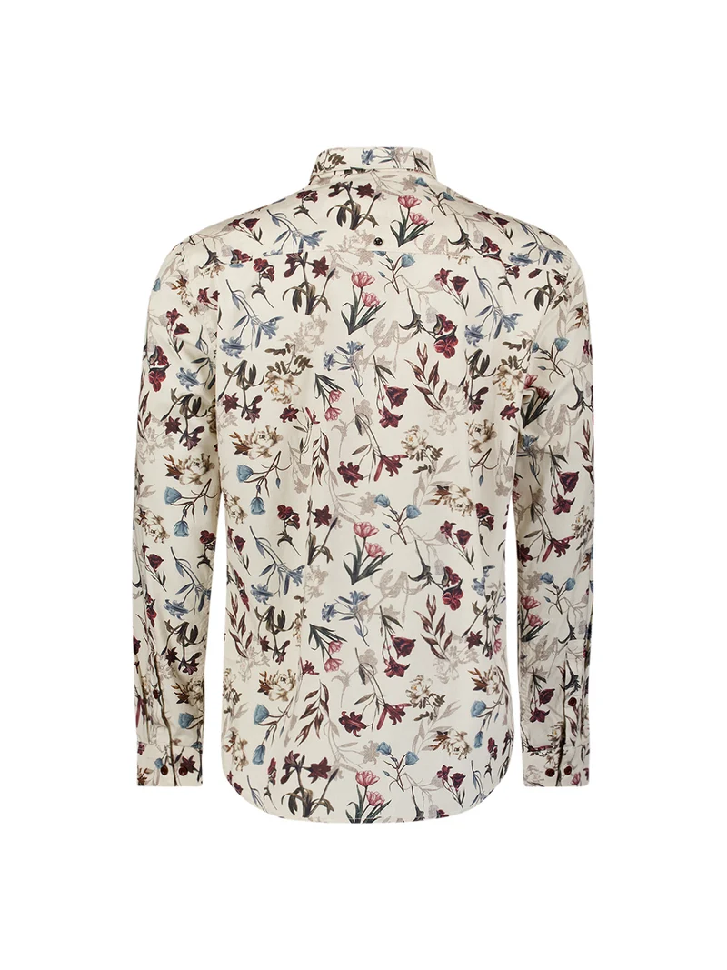 Shirt Stretch Allover Printed, Stone