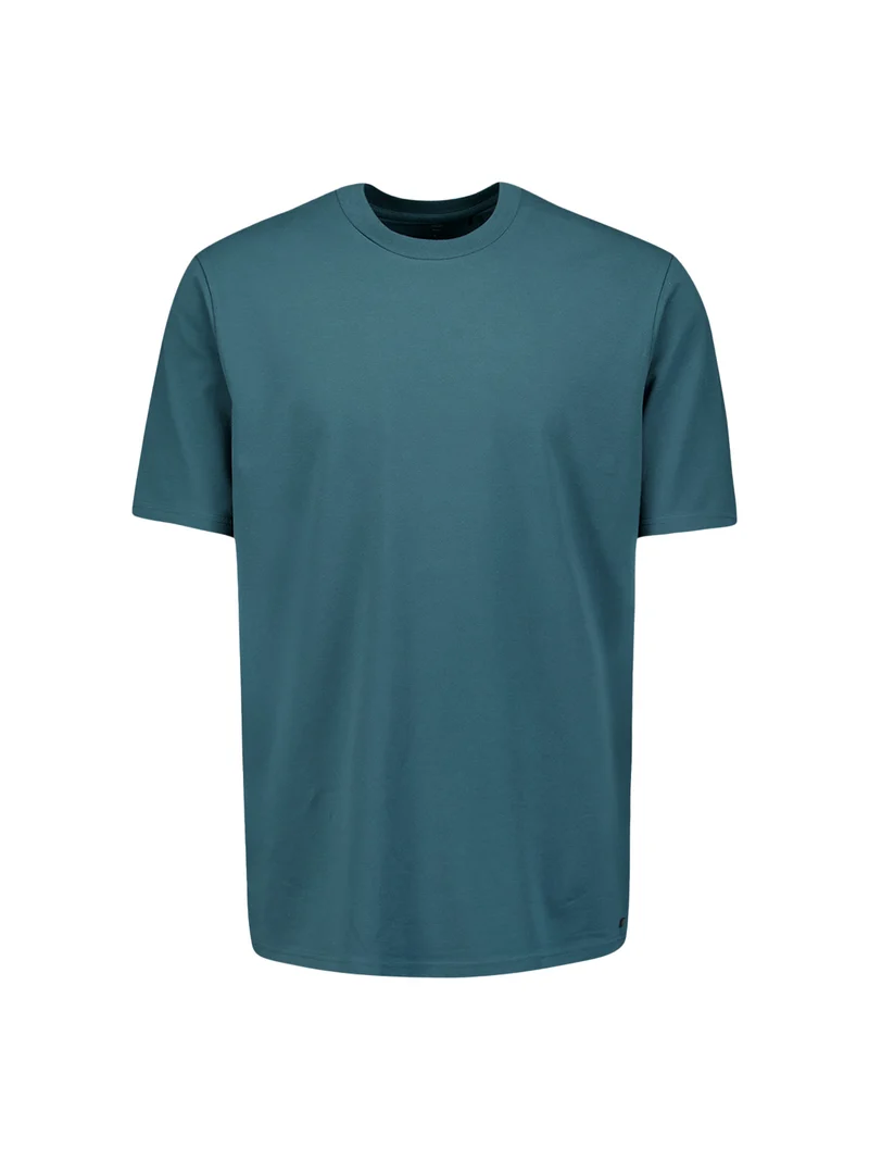T-Shirt Crewneck Solid Basic Stretch, Shadow Blue