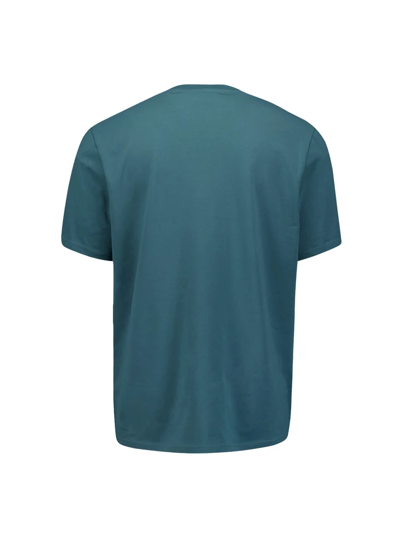 T-Shirt Crewneck Solid Basic Stretch, Shadow Blue