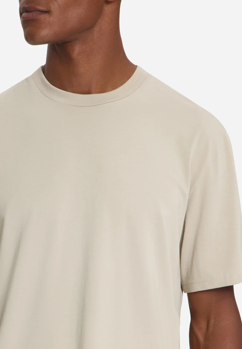T-Shirt Crewneck Solid Basic Stretch, Cement