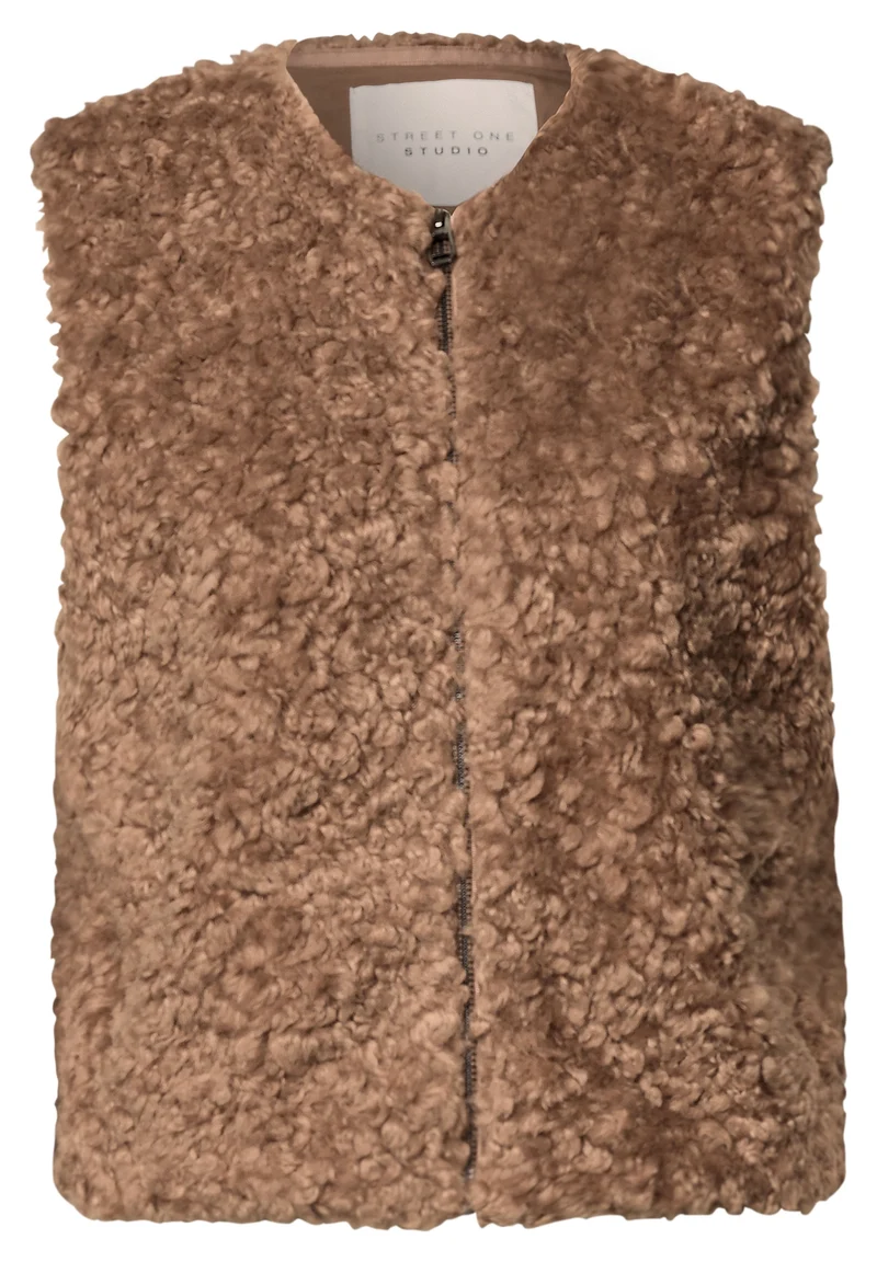 Studio Fake Fur Vest, Honey Brown