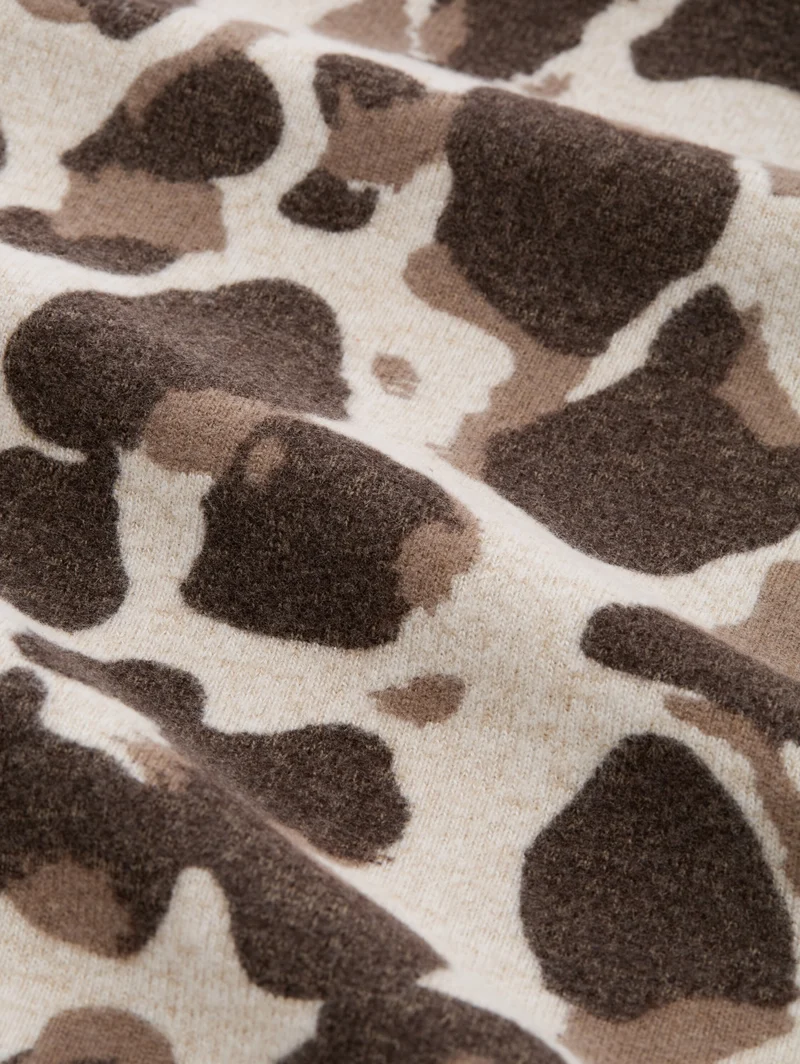 T-shirt cozy alloverprint, beige melange brown leo print