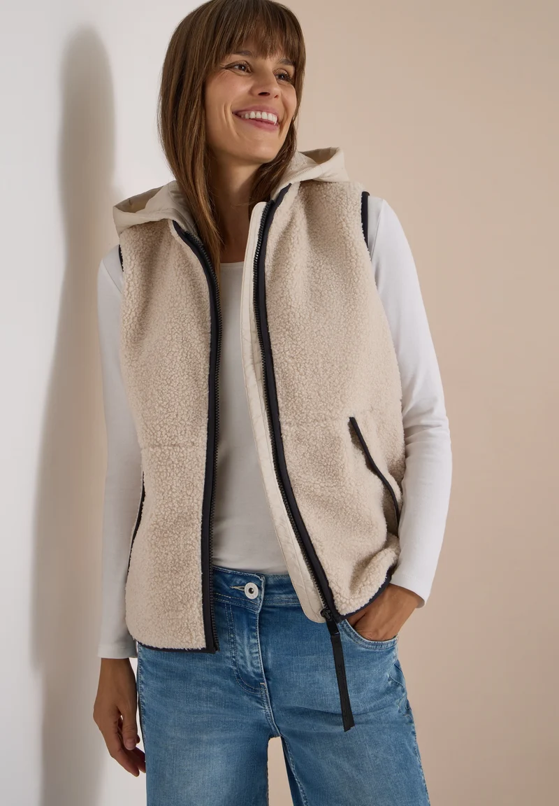 Teddy vest, teddy vanilla white