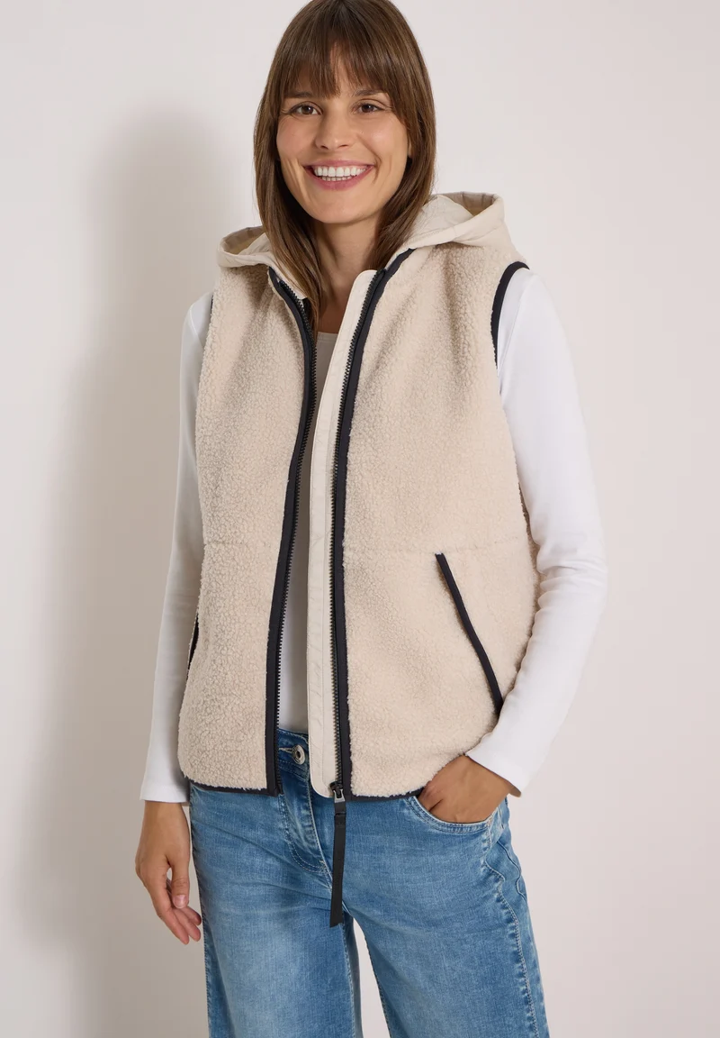Teddy vest, teddy vanilla white