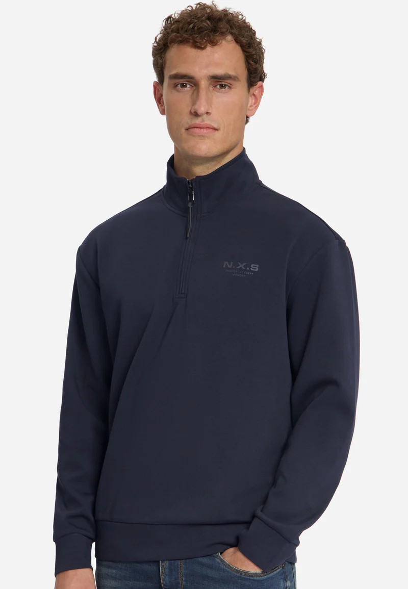 Sweater Half Zip, Dark Night