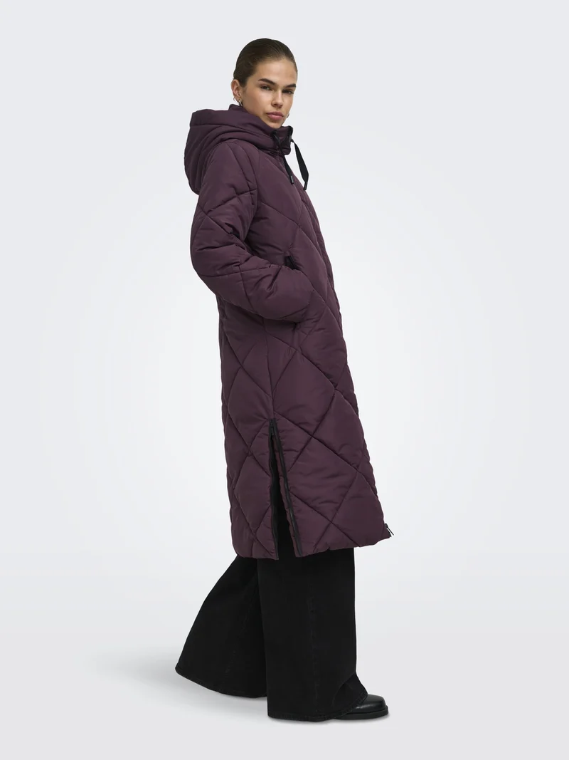 ONLMAGGI LONG HOOD PUFFER CC OTW, Fudge