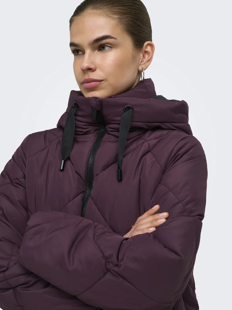 ONLMAGGI LONG HOOD PUFFER CC OTW, Fudge