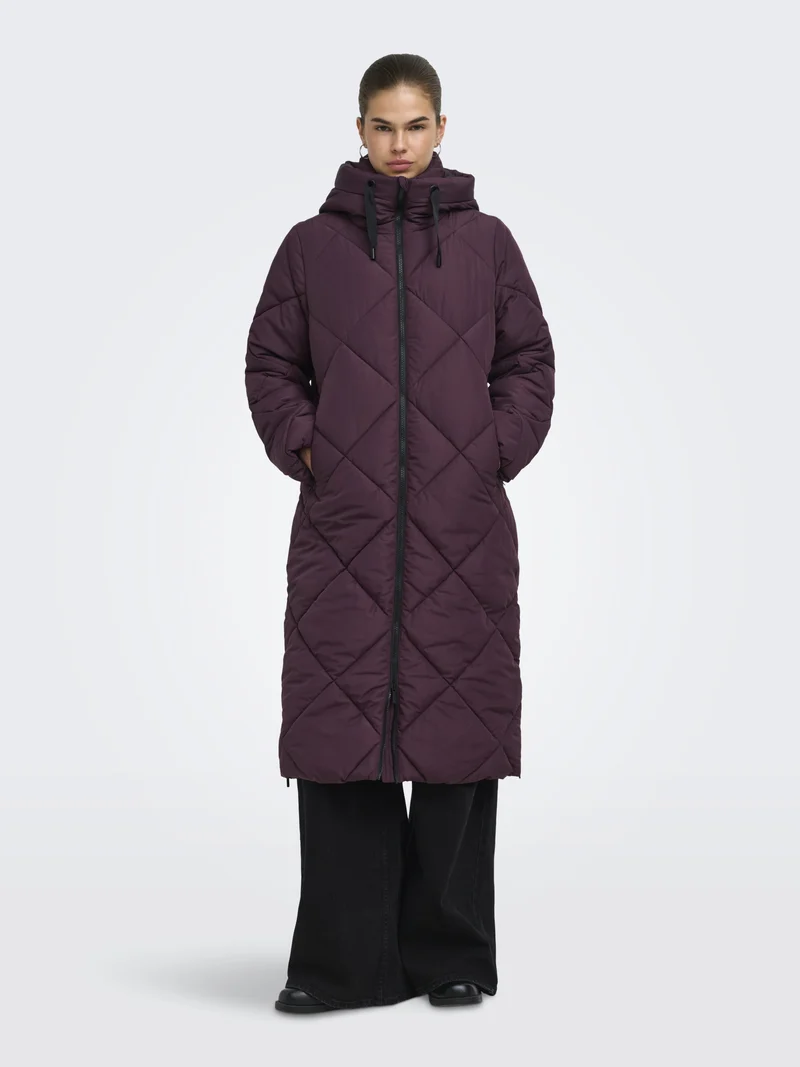 ONLMAGGI LONG HOOD PUFFER CC OTW, Fudge