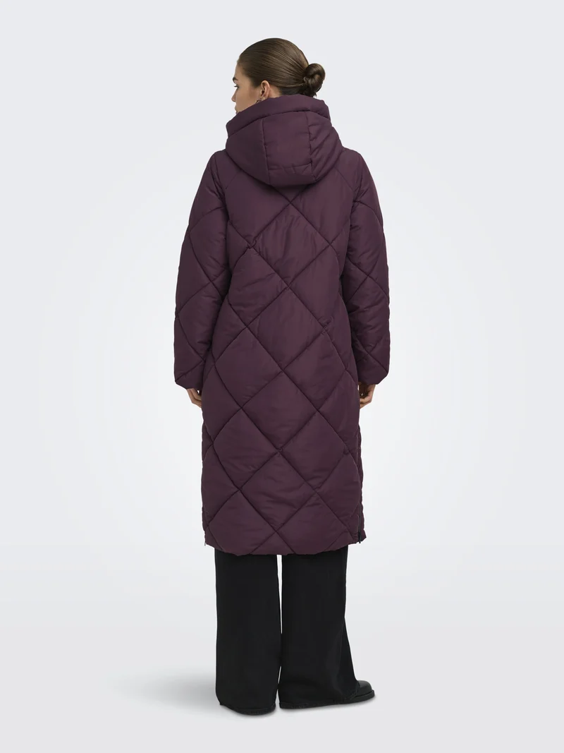 ONLMAGGI LONG HOOD PUFFER CC OTW, Fudge