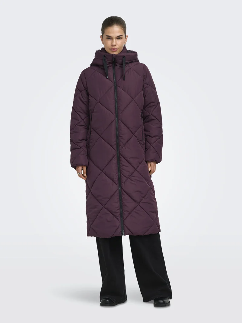 ONLMAGGI LONG HOOD PUFFER CC OTW, Fudge