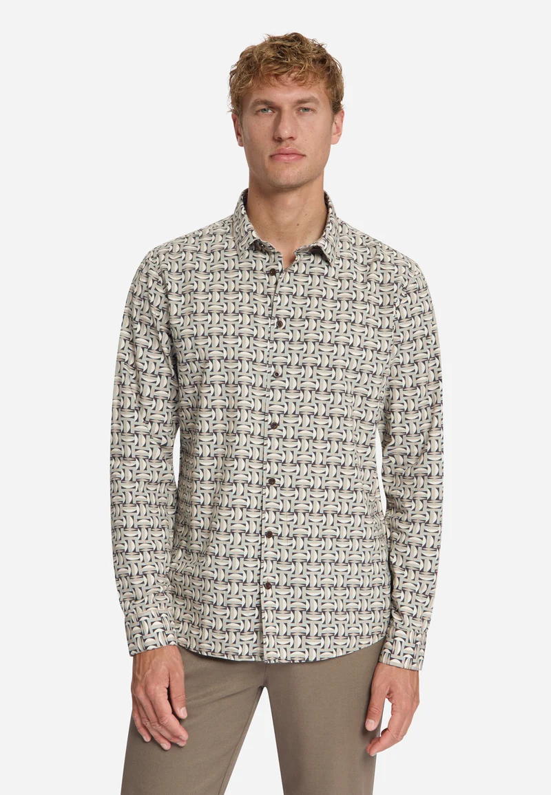 Shirt Allover Printed, Stone