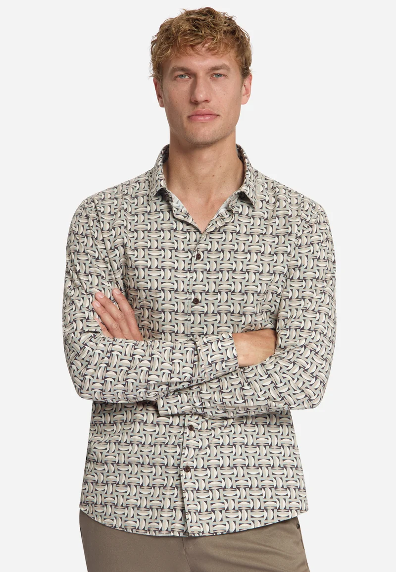 Shirt Allover Printed, Stone