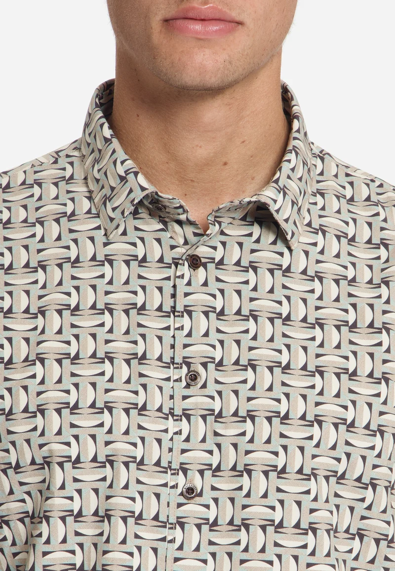 Shirt Allover Printed, Stone