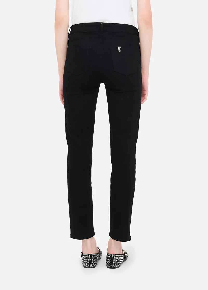 Slim-Fit Coated Fabric Trousers