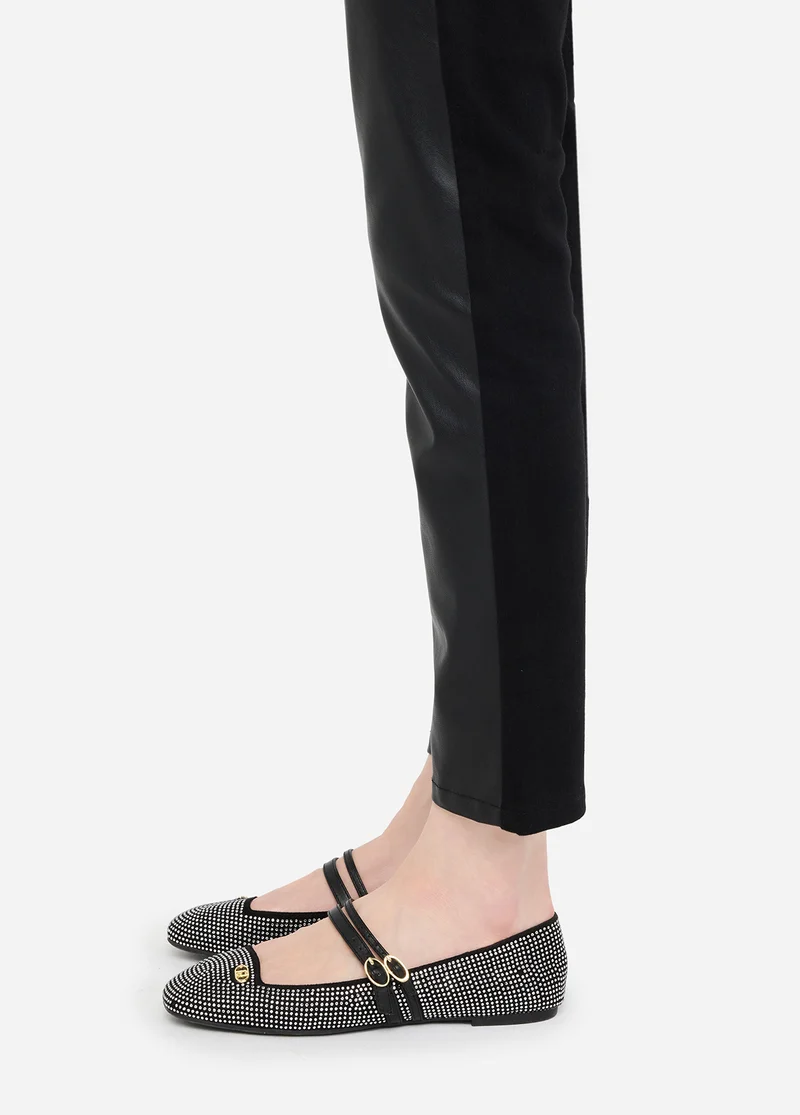 Slim-Fit Coated Fabric Trousers