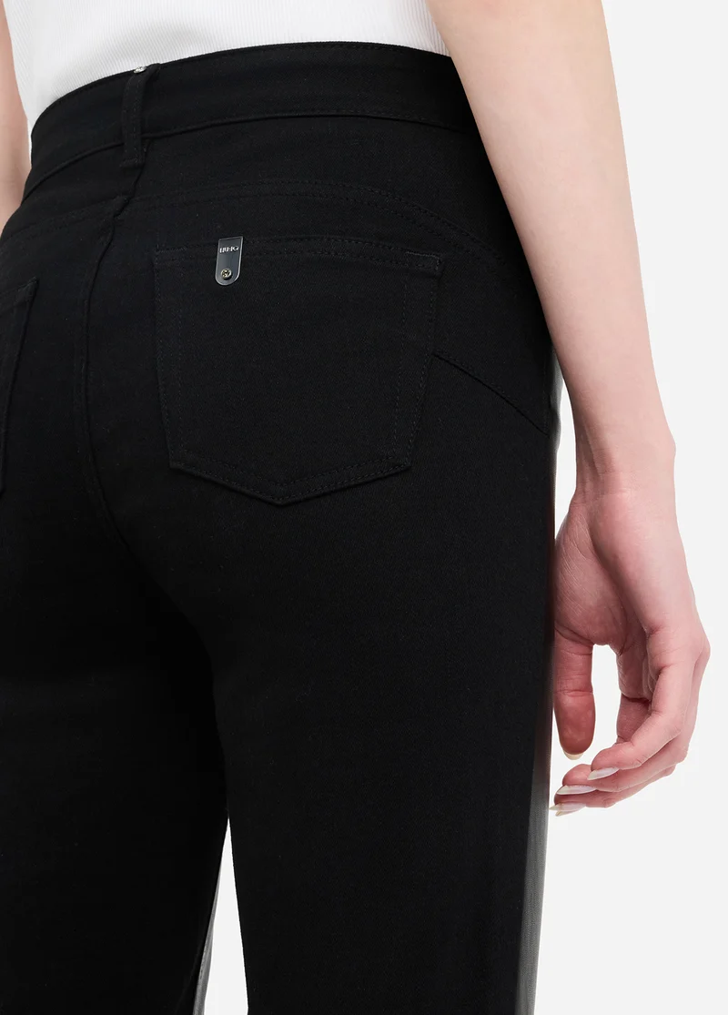 Slim-Fit Coated Fabric Trousers