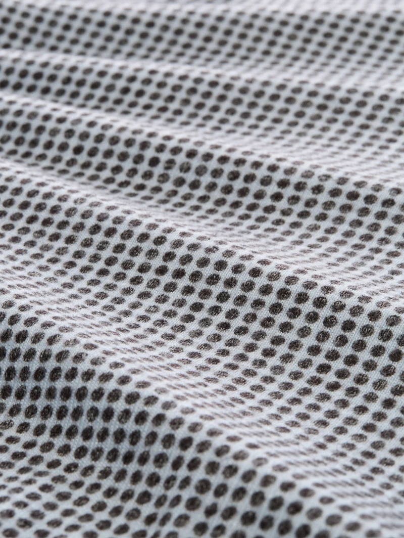 T-shirt cozy alloverprint, brown dot on blue melange