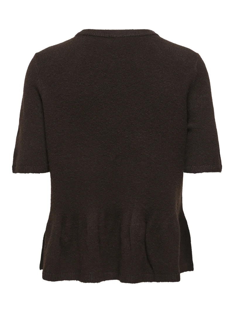 JDYBRILLIANT LIFE S/S ON PEPLUM PUL, Coffee Bean/MELANGE