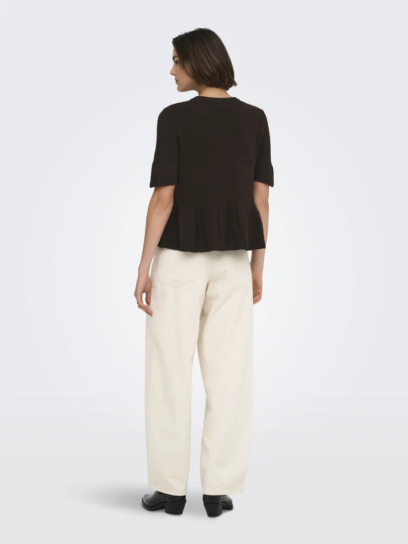 JDYBRILLIANT LIFE S/S ON PEPLUM PUL, Coffee Bean/MELANGE