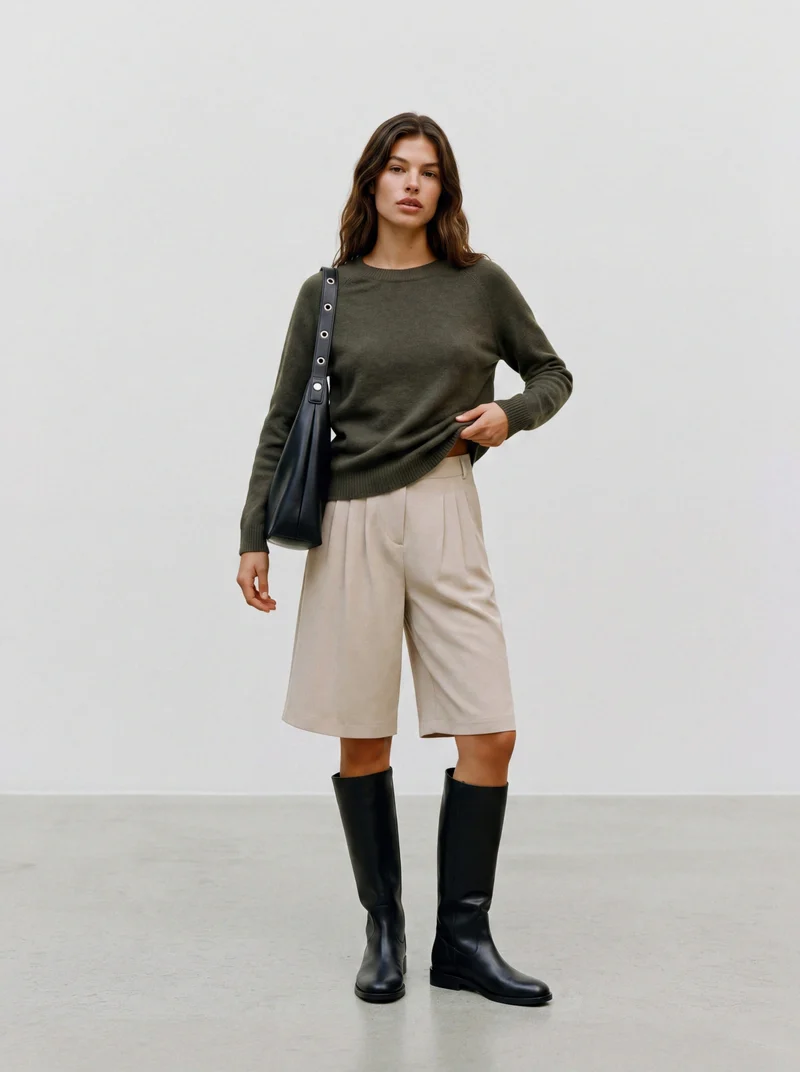 VMDOFFY LS O-NECK BLOUSE GA NOOS, Forest Night/W. BLACK MELANGE