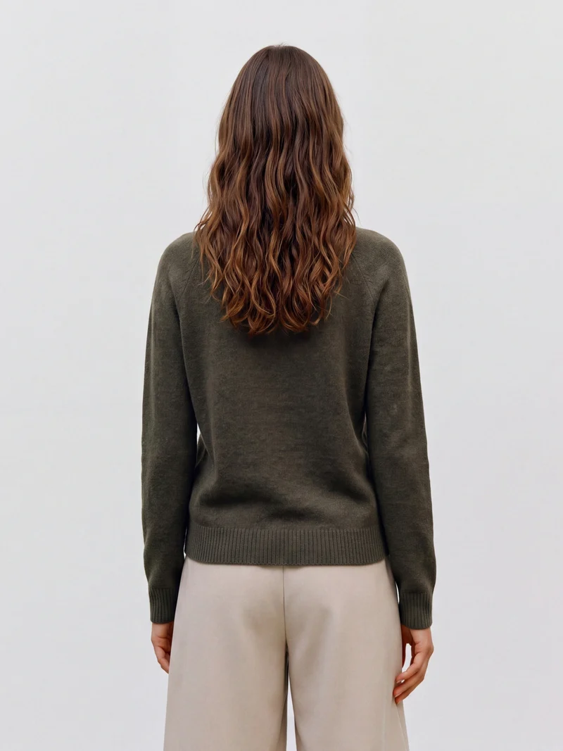 VMDOFFY LS O-NECK BLOUSE GA NOOS, Forest Night/W. BLACK MELANGE
