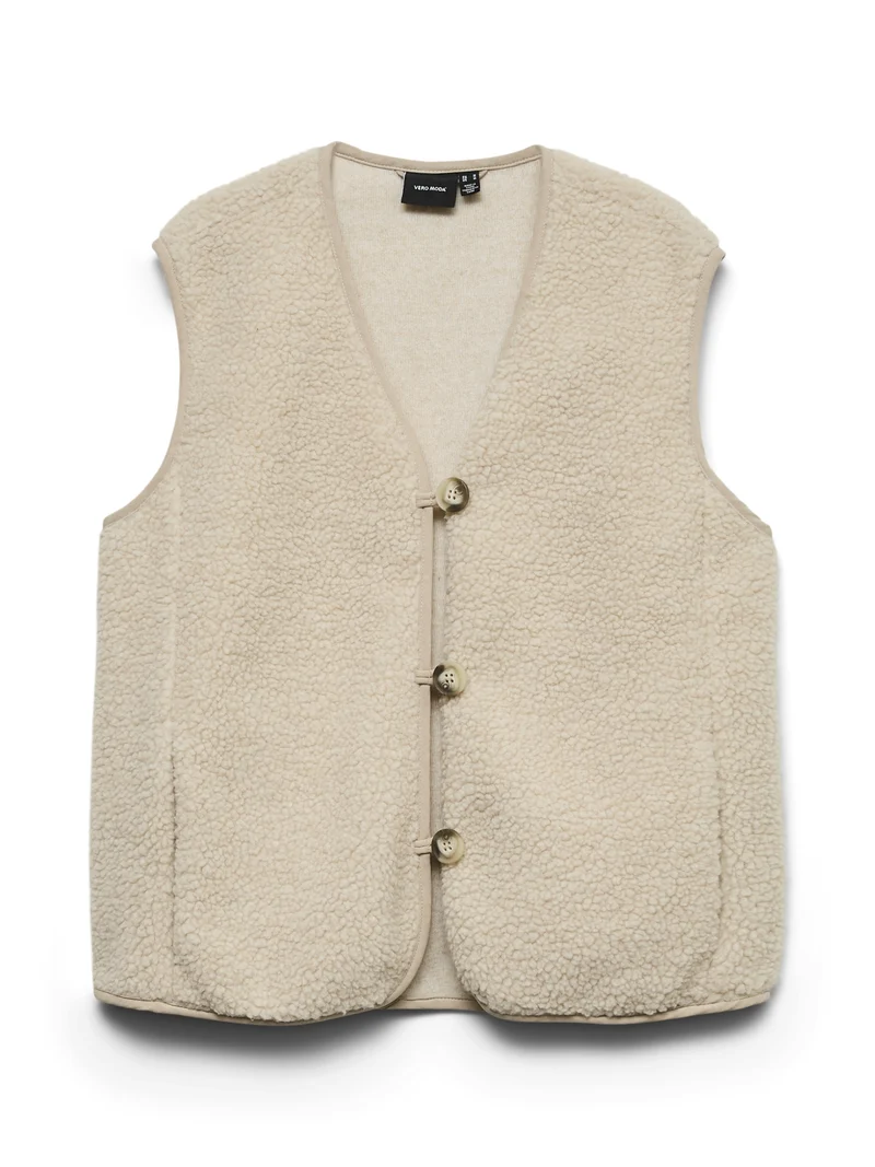VMCLEOSOFIA SHORT WAISTCOAT BOO, Oatmeal