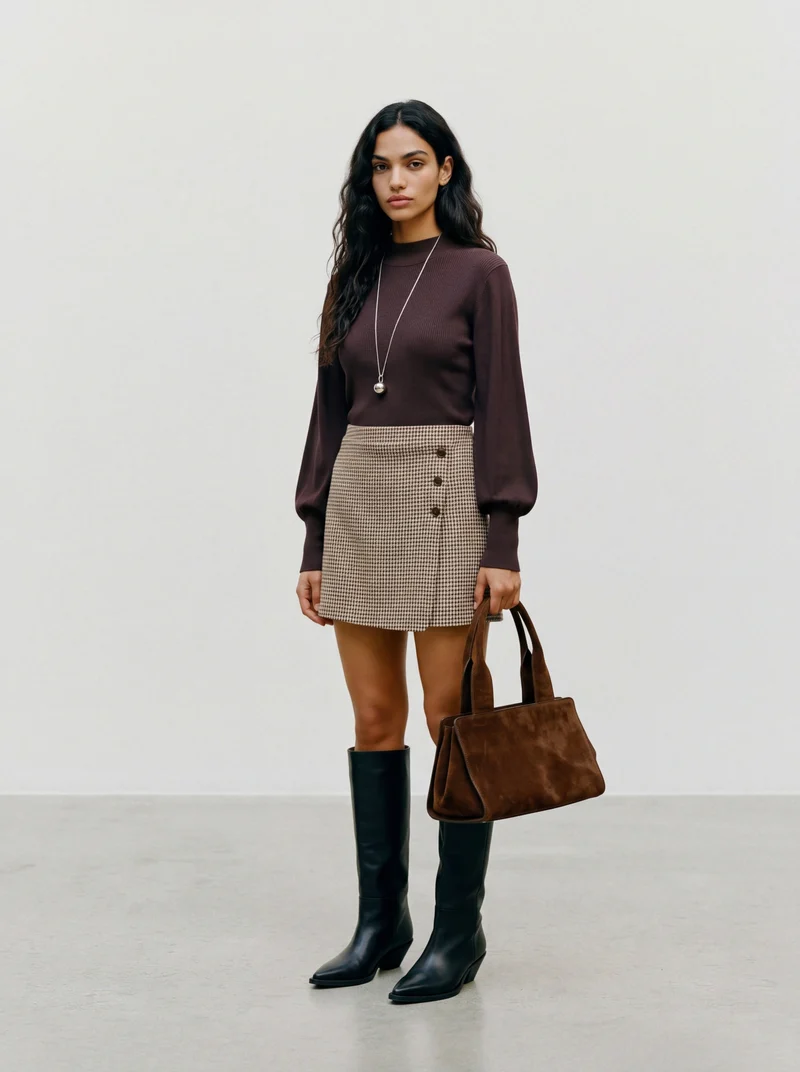 VMHOLLYKARIS LS FUNNELNECK PULLOVER, Chocolate Torte