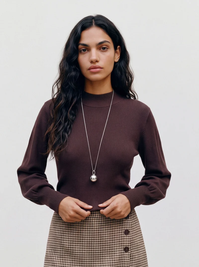 VMHOLLYKARIS LS FUNNELNECK PULLOVER, Chocolate Torte