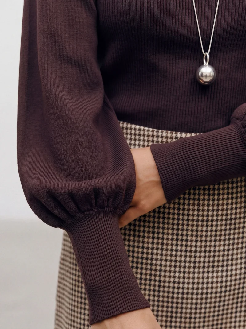 VMHOLLYKARIS LS FUNNELNECK PULLOVER, Chocolate Torte