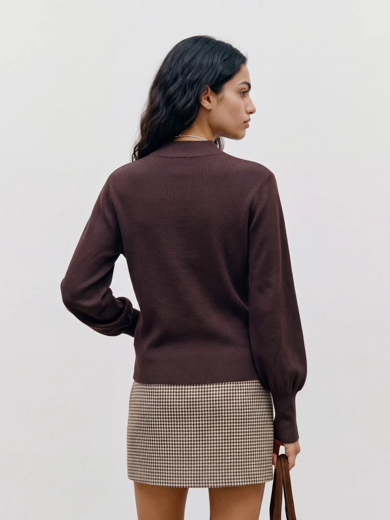 VMHOLLYKARIS LS FUNNELNECK PULLOVER, Chocolate Torte