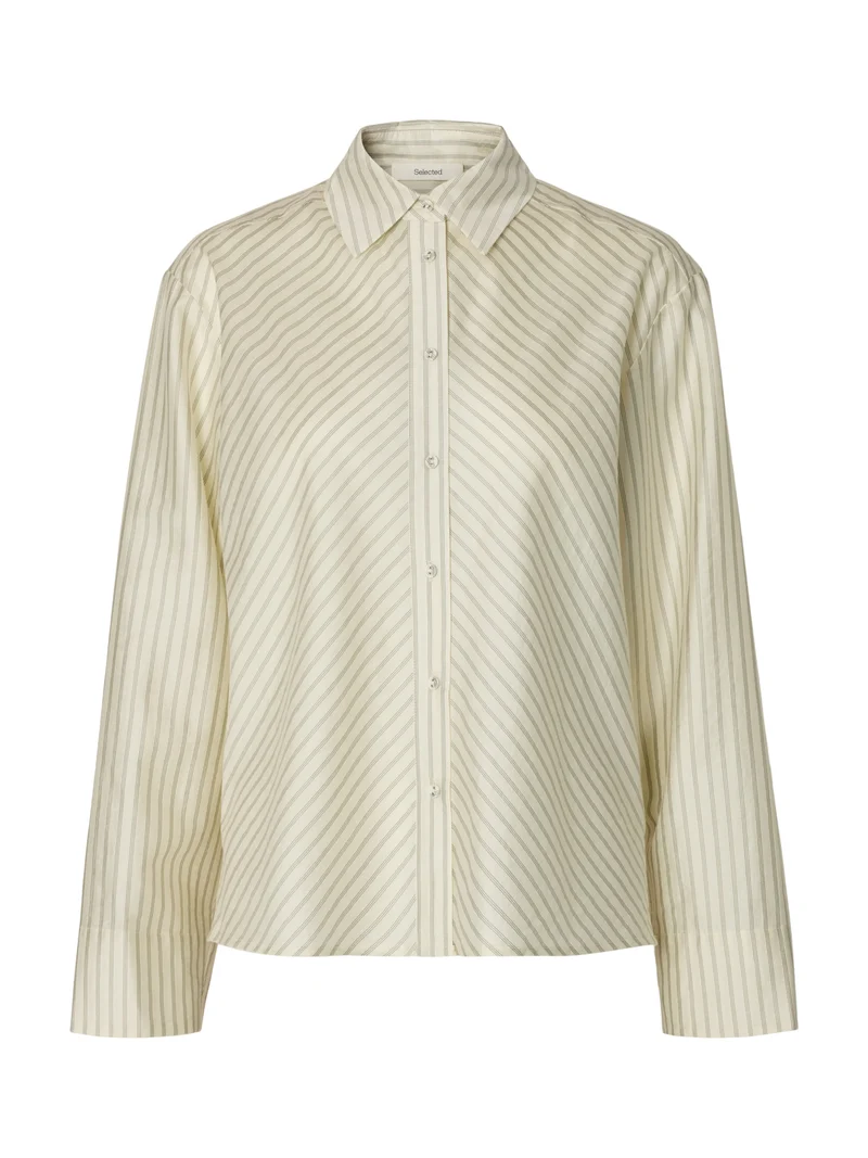 SLWCONNIE LS RELAXED SHIRT, Egret/STRIPE