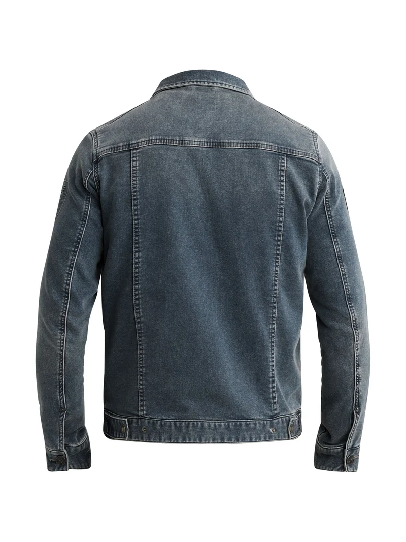 DENIM JACKET GREYBLUE SWEAT DENIM, Green Stone Denim