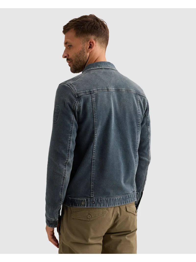 DENIM JACKET GREYBLUE SWEAT DENIM, Green Stone Denim