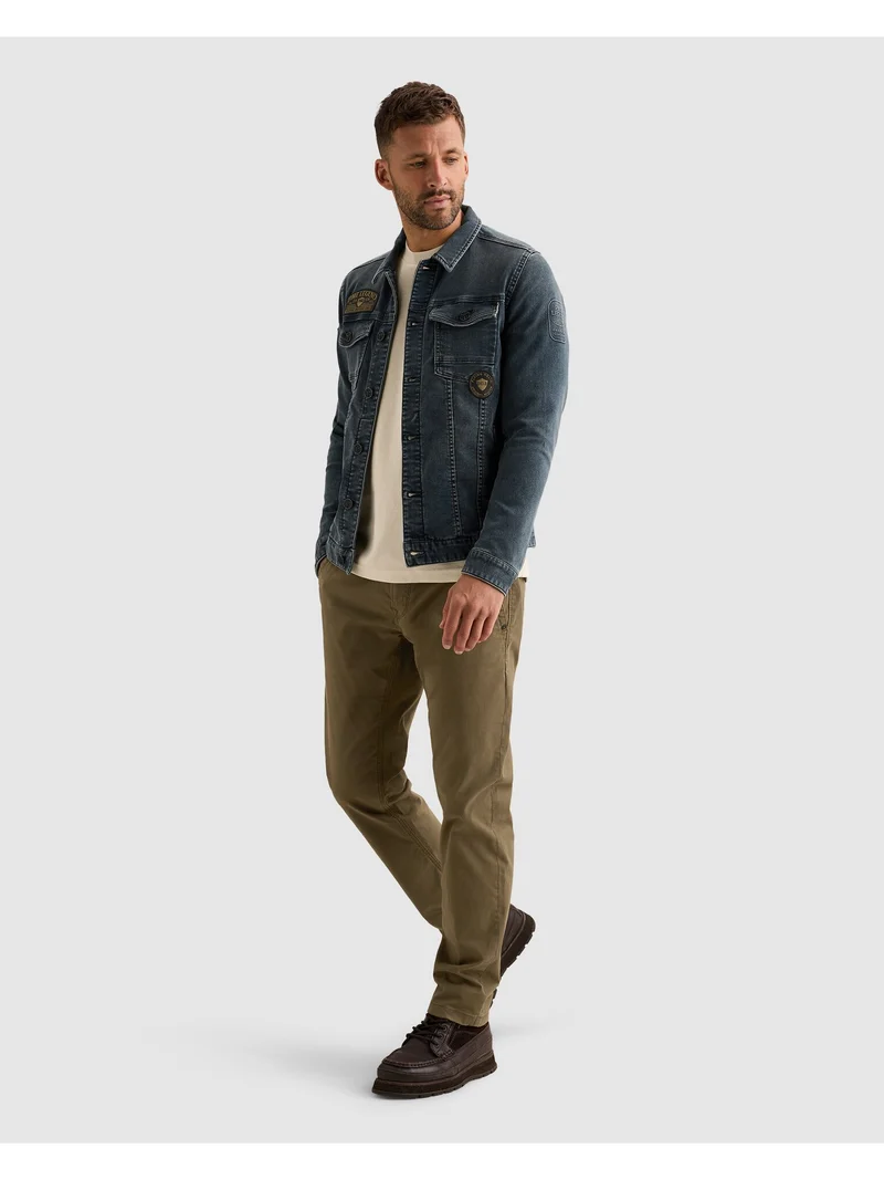 DENIM JACKET GREYBLUE SWEAT DENIM, Green Stone Denim
