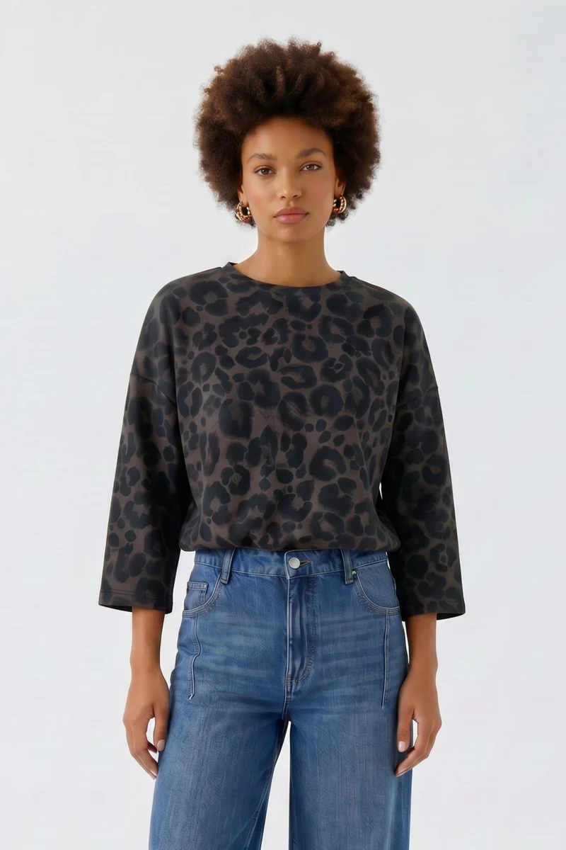 Sweatshirt, dk brown grey