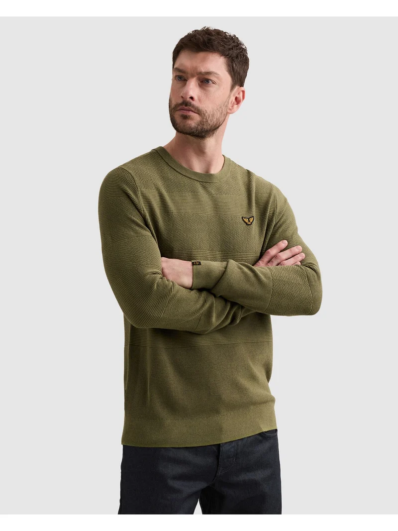 R-neck cotton modal structure, Loden Green