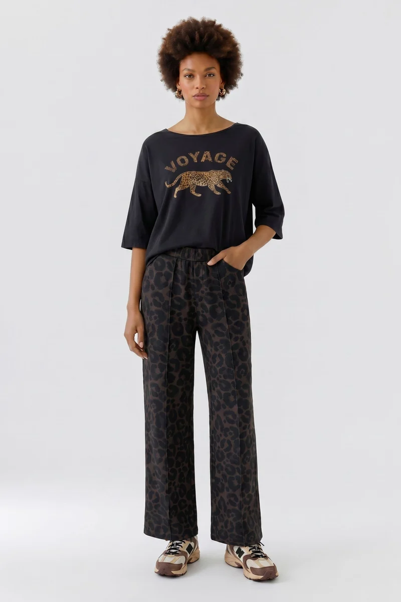 Hose, dk brown grey