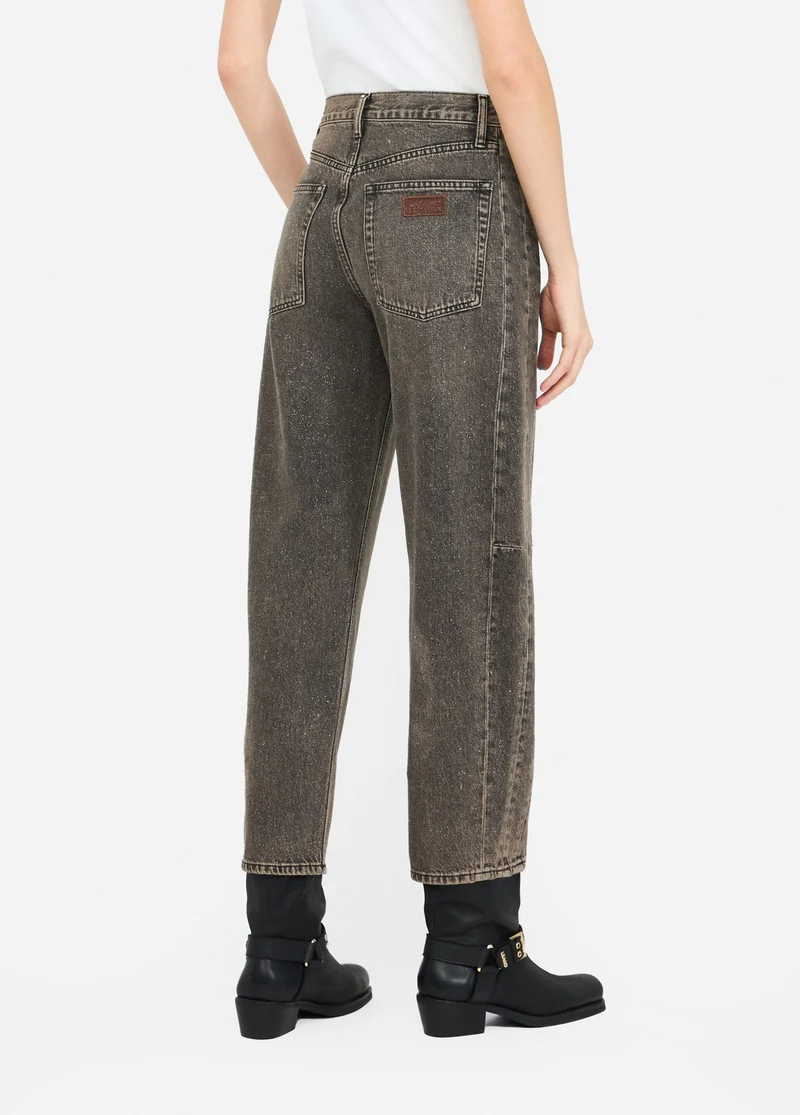 Boyfriend jeans with glittery detailing