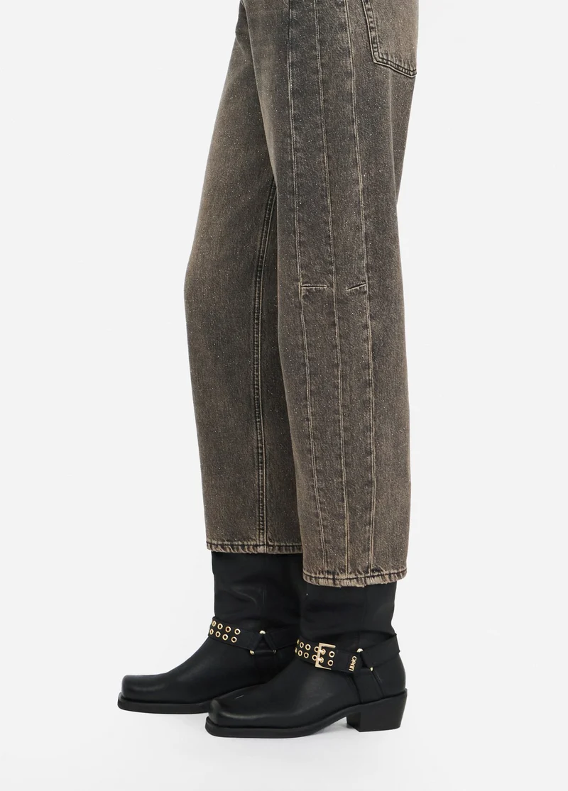 Boyfriend jeans with glittery detailing