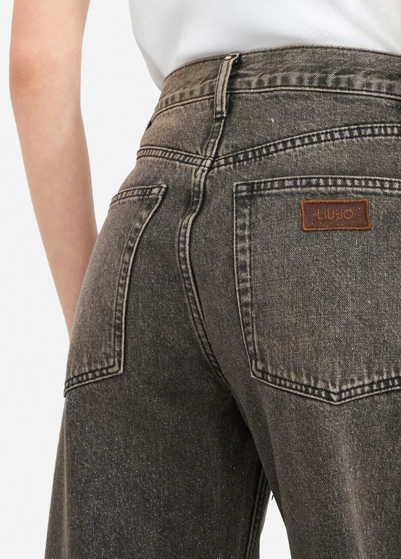 Boyfriend jeans with glittery detailing